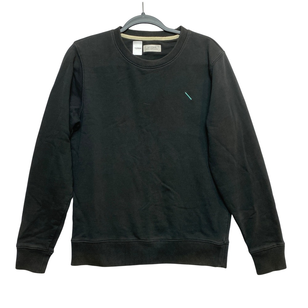 Saturdays New York City Sweatshirt Mens Small Black Bowery Slash Logo Pullover